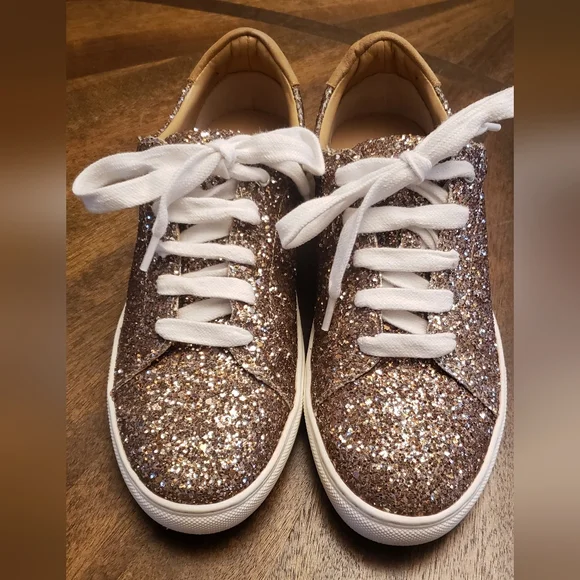 Banana Republic Gold Glitter Shoes s6 - Picture 6 of 12